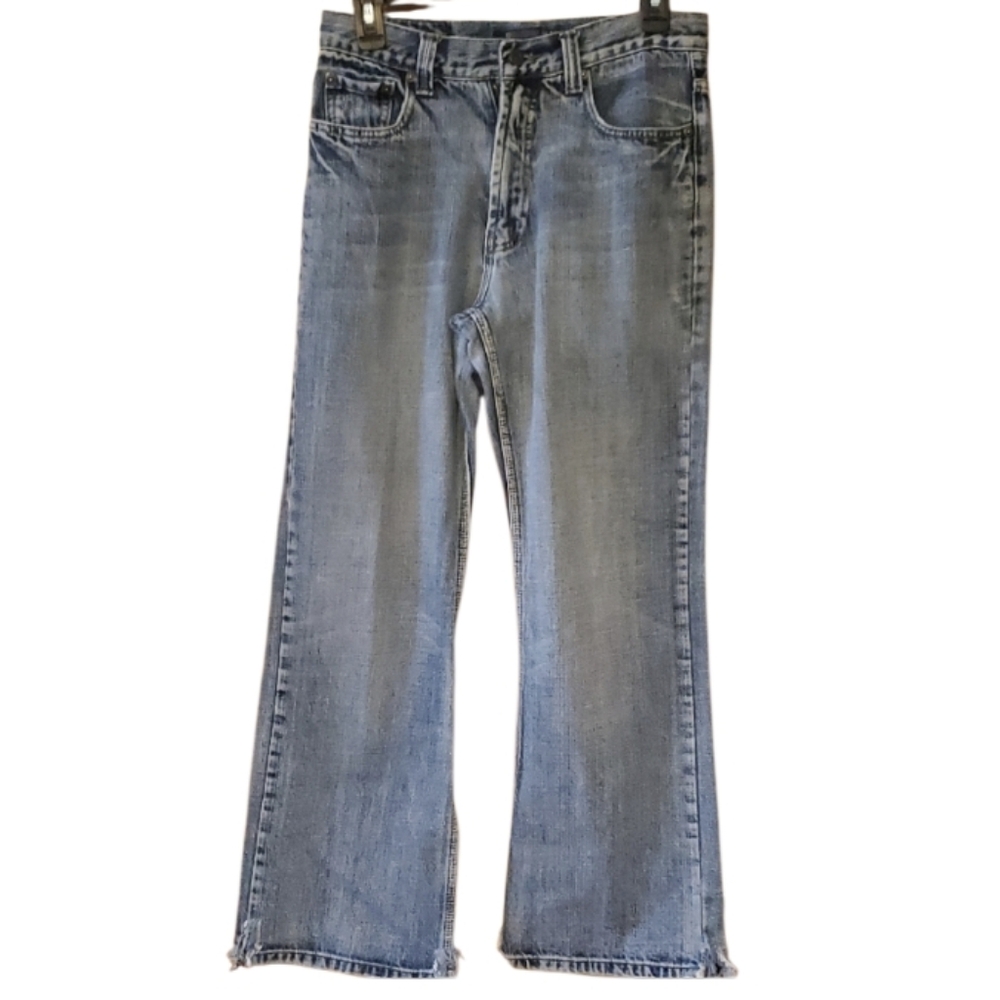Carbon‎ Black Men's Distressed Bootcut Blue Jeans 29x30